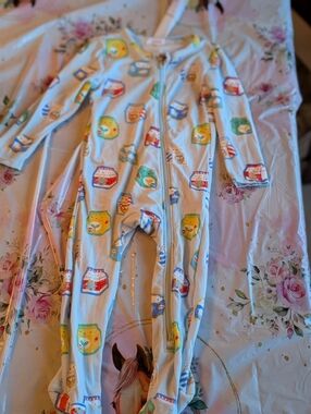 Angel Dear Bamboo Footie/ Milk Carton Print/ 18-24 Months